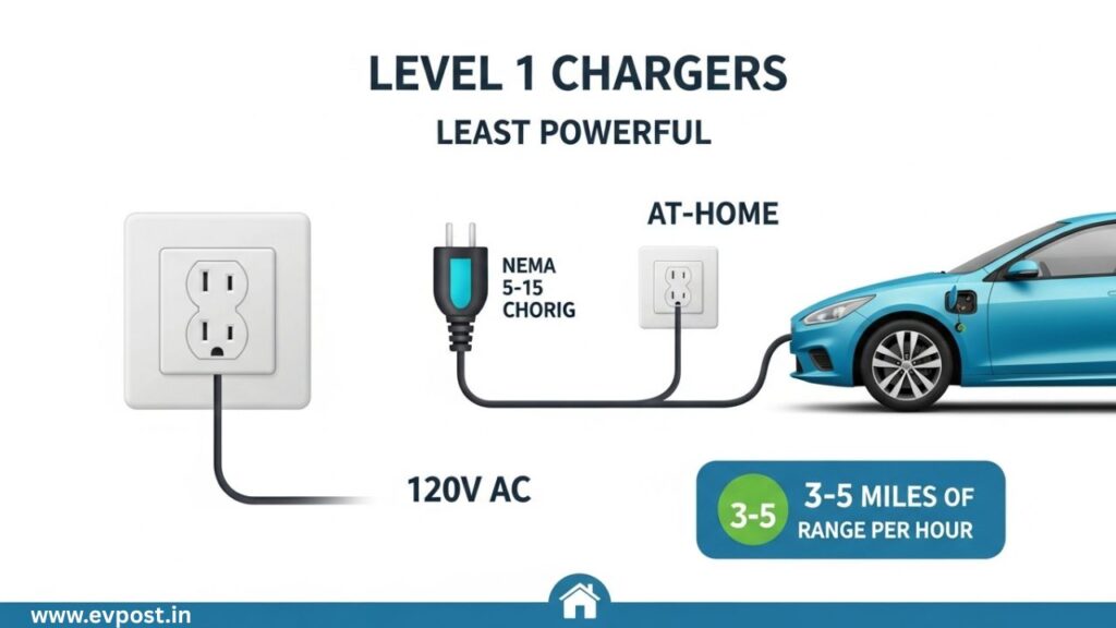 Level 1 Chargers (Least, At-Home)