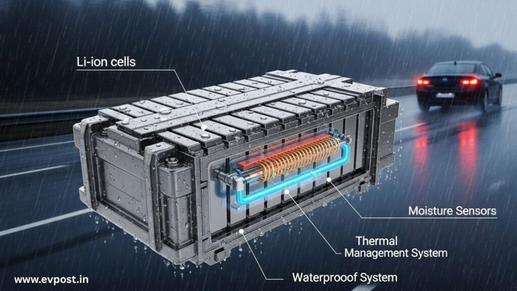 increasing EV battery life in rainy weather