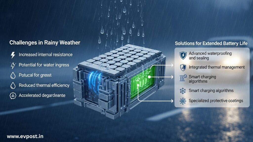 increasing EV battery life in rainy weather