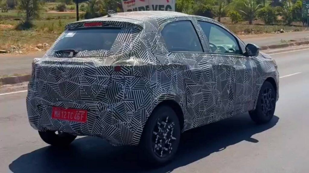 Tata Tiago EV 2nd Facelift Spotted Testing Rearview